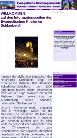 Vorschau der mobilen Webseite www.kirchengemeinde-muellrose.de, Evangelische Kirchengemeinde Müllrose - Mixdorf - Schernsdorf