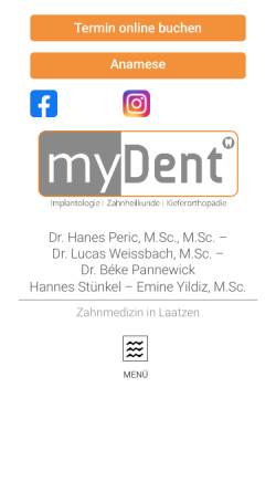 Vorschau der mobilen Webseite mydent-laatzen.de, myDent