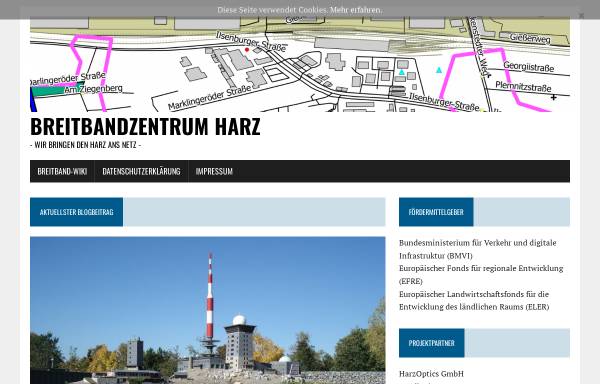 Vorschau von www.breitbandregion-harz.de, Breitband-Modellregion Harz