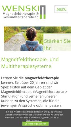 Vorschau der mobilen Webseite www.magnetfeldberatung.de, AWM Magnetfeldtherapie Armin Wenski