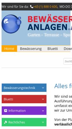 Vorschau der mobilen Webseite www.bewaesserungsanlagen.at, Bewässerungsanlagen E. Rotter