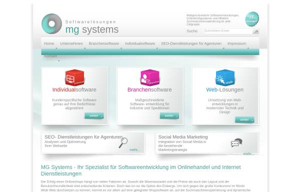 Vorschau von mg-systems.de, MG-Systems GmbH; Individual Software und Suchmaschinenoptimierung