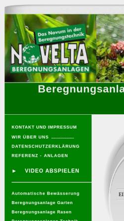 Vorschau der mobilen Webseite www.novelta.de, Novelta Beregnungsanlagen, Inh. Rainer Hoschkara