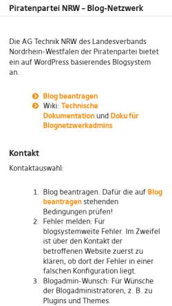 Vorschau der mobilen Webseite blog.piratenpartei-nrw.de, Piraten-Fraktion NRW