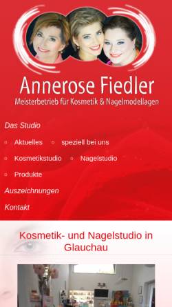 Vorschau der mobilen Webseite www.kosmetik-fiedler.de, Kosmetik- und Nagelstudio Annerose Fiedler