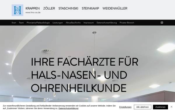 Vorschau von www.hno-os.de, HNO-Praxis Oostvogel, Krappen, Zöller, Staschinski