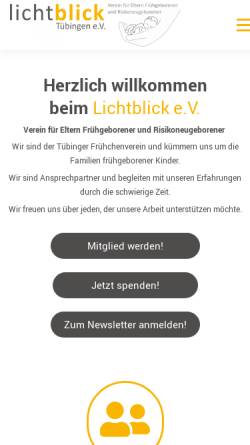 Vorschau der mobilen Webseite www.lichtblick-tuebingen.de, Lichtblick e. V.