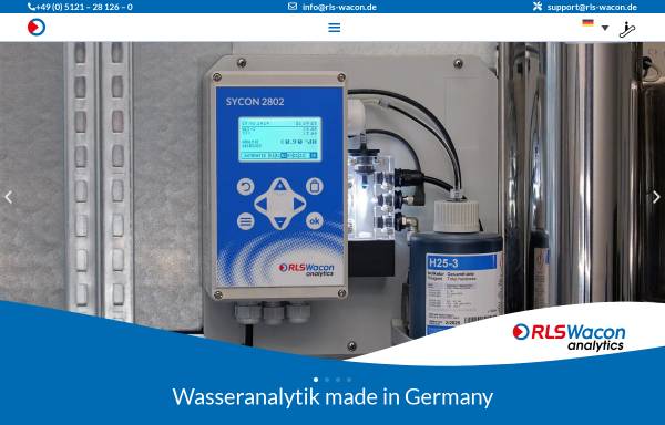 Vorschau von www.rls-wacon.de, Wacon GmbH water and fluid control systems