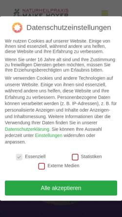 Vorschau der mobilen Webseite heilpraktikerin-vitaltrainerin-hoyer.de, Naturheilpraxis Maike Hoyer