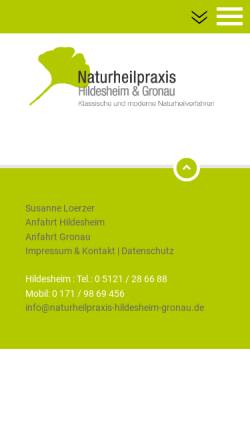 Vorschau der mobilen Webseite www.naturheilpraxis-hildesheim-gronau.de, Susanne Loerzer