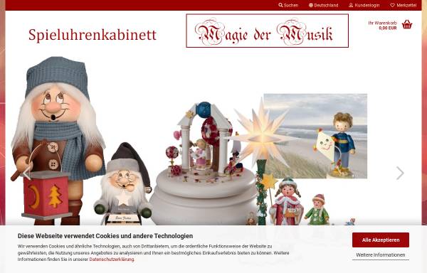 Vorschau von www.spieluhrenkabinett.de, Spieluhrenkabinett, Barbara Köster