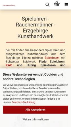 Vorschau der mobilen Webseite www.spieluhrenkabinett.de, Spieluhrenkabinett, Barbara Köster