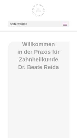 Vorschau der mobilen Webseite www.praxis-reida.de, Praxis für Zahnheilkunde Dr. Beate Reida