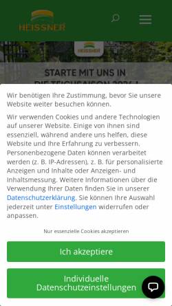 Vorschau der mobilen Webseite www.heissner.de, Heissner GmbH