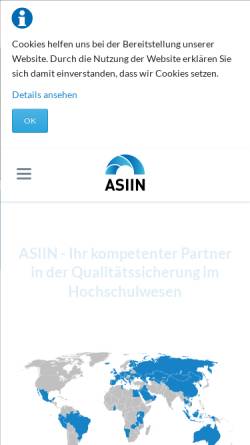 Vorschau der mobilen Webseite www.asiin-ev.de, ASIIN e. V.