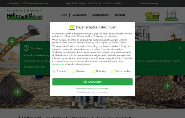 Vorschau von hellerwald.de, Recycling und Baustoffe Hellerwald GmbH