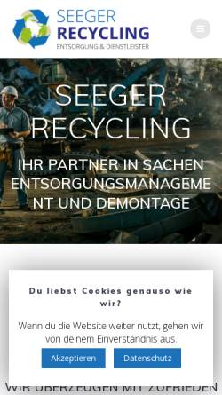 Vorschau der mobilen Webseite www.seeger-schrotthandel.de, Seeger-Schrotthandel
