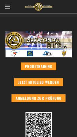 Vorschau der mobilen Webseite www.tkd-elite.de, Taekwondo Elite e.V. Nürnberg