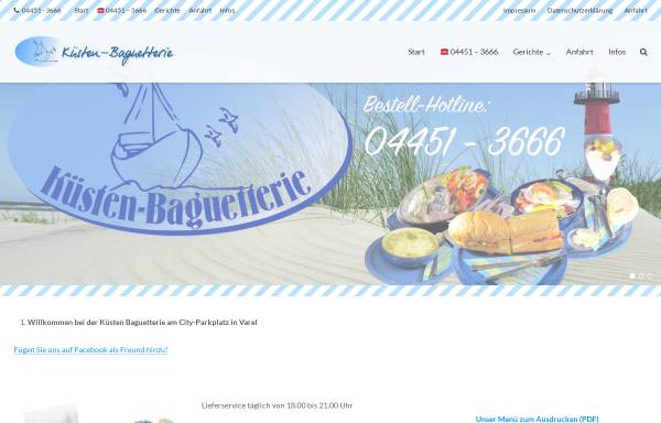 Vorschau von www.kuesten-baguetterie.de, Küsten-Baguetterie