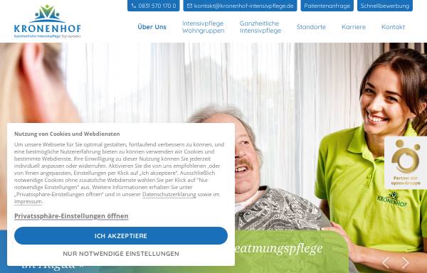 Vorschau von www.kronenhof-intensivpflege.de, Kronenhof Intensivpflege
