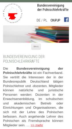 Vorschau der mobilen Webseite polnischunterricht.de, Bundesvereinigung der Polnischlehrkräfte