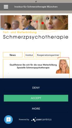 Vorschau der mobilen Webseite institut-ism.de, ISM - Institut für Schmerzpsychotherapie München