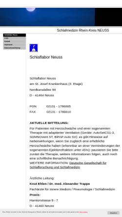 Vorschau der mobilen Webseite www.schlaf-neuss.de, Ehlen, Knut und Trappe, Dr. med. Alexander
