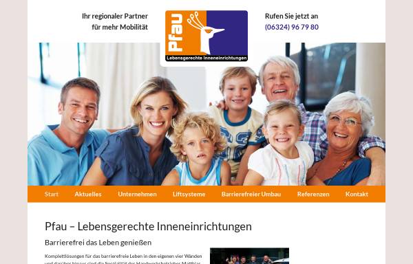 Vorschau von www.lebensgerecht.de, Pfau – Lebensgerechte Inneneinrichtungen