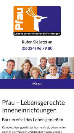 Vorschau der mobilen Webseite www.lebensgerecht.de, Pfau – Lebensgerechte Inneneinrichtungen