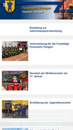 Vorschau der mobilen Webseite www.feuerwehr-hungen.de, Freiwillige Feuerwehr Hungen-Trais-Horloff