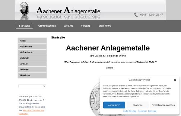 Vorschau von www.aachener-anlagemetalle.de, Aachener Anlagemetalle, Martin Weinberg