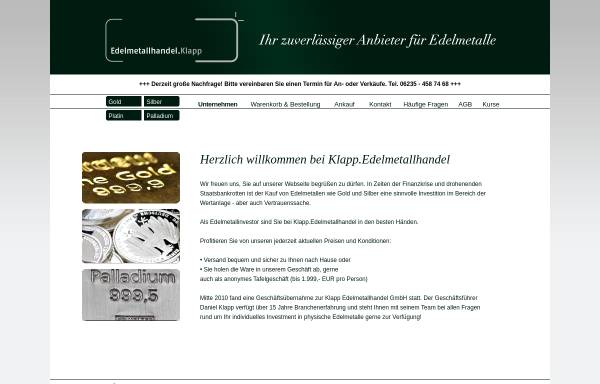 Vorschau von silberbarren-discount.de, Klapp Edelmetallhandel GmbH