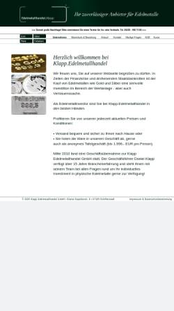 Vorschau der mobilen Webseite silberbarren-discount.de, Klapp Edelmetallhandel GmbH