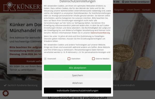 Vorschau von www.kuenker-numismatik.de, Künker Numismatik AG