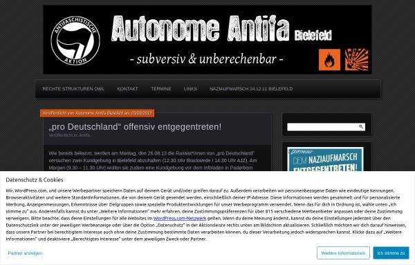 Vorschau von autonomeantifabielefeld.wordpress.com, Autonome Antifa Bielefeld