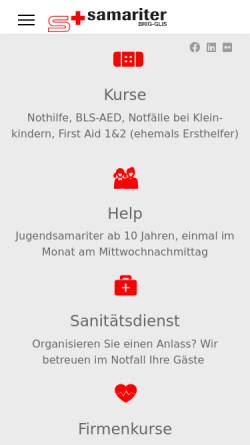 Vorschau der mobilen Webseite www.samariter-brig-glis.ch, Samariterverein Brig-Glis