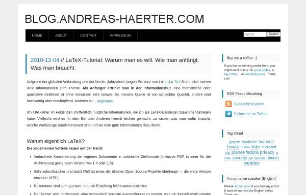 Vorschau von blog.andreas-haerter.com, LaTeX: Warum man es will. Wie man anfängt. Was man braucht.