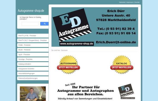 Vorschau von www.autogramme-shop.de, ED Autogramme, Erich Dürr