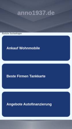 Vorschau der mobilen Webseite www.anno1937.de, Inbay Verkaufsagentur, Thomas Gottberg