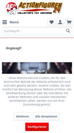 Vorschau der mobilen Webseite actionfiguren24.de, Actionfiguren24, Bernd Daldrup