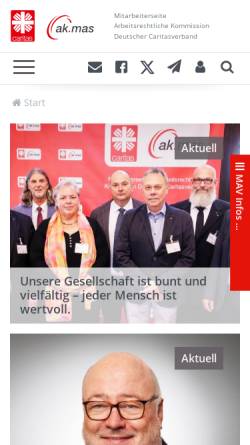 Vorschau der mobilen Webseite www.akmas.de, Arbeitsrechtliche Kommission des Deutschen Caritasverbandes