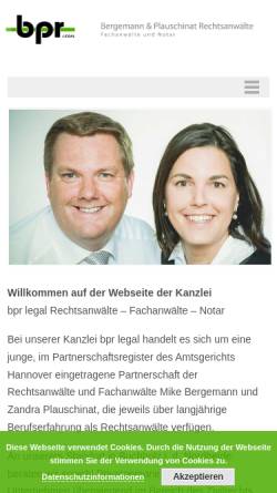 Vorschau der mobilen Webseite www.bpr-legal.de, Bpr Bergemann-Plauschinat