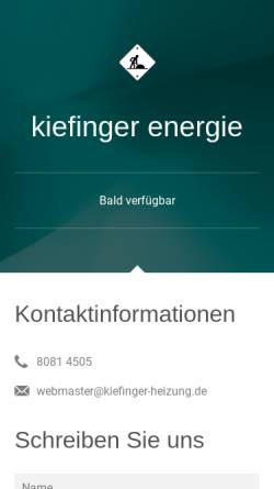 Vorschau der mobilen Webseite www.kiefinger-heizung.de, GK Günter Kiefinger GmbH