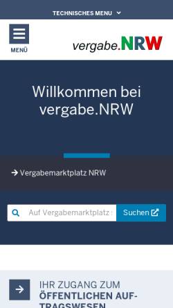 Vorschau der mobilen Webseite www.vergabe.nrw.de, vergabe.NRW