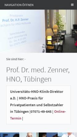 Vorschau der mobilen Webseite www.xn--hno-heilkunde-tbingen-nic.de, Universitäts-HNO-Klinik Tübingen