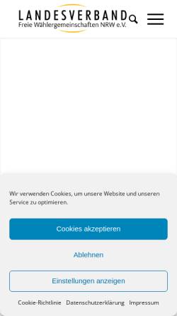 Vorschau der mobilen Webseite freiewaehler-nrw.de, Freie Wähler NRW