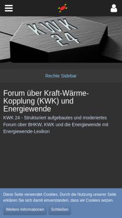 Vorschau der mobilen Webseite www.kwk24.de, KWK - Nachrichten, Blog und Forum