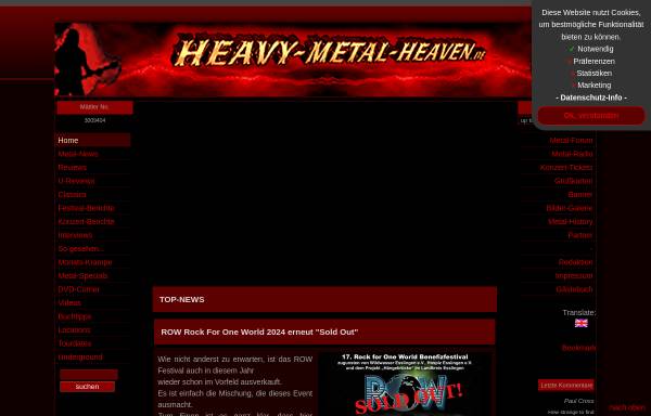 Vorschau von www.heavy-metal-heaven.de, Heavy Metal Heaven