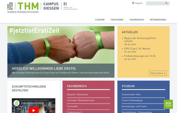 Vorschau von www.thm.de, Fachbereich Elektro- und Informationstechnik der Technischen Hochschule Mittelhessen