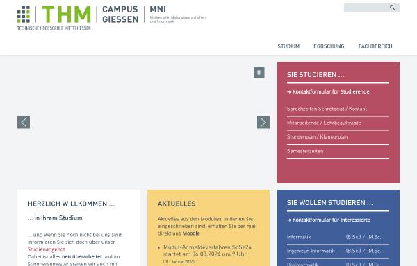 Vorschau von www.mni.thm.de, Fachbereich Mathematik, Naturwissenschaften und Informatik der Technischen Hochschule Mittelhessen